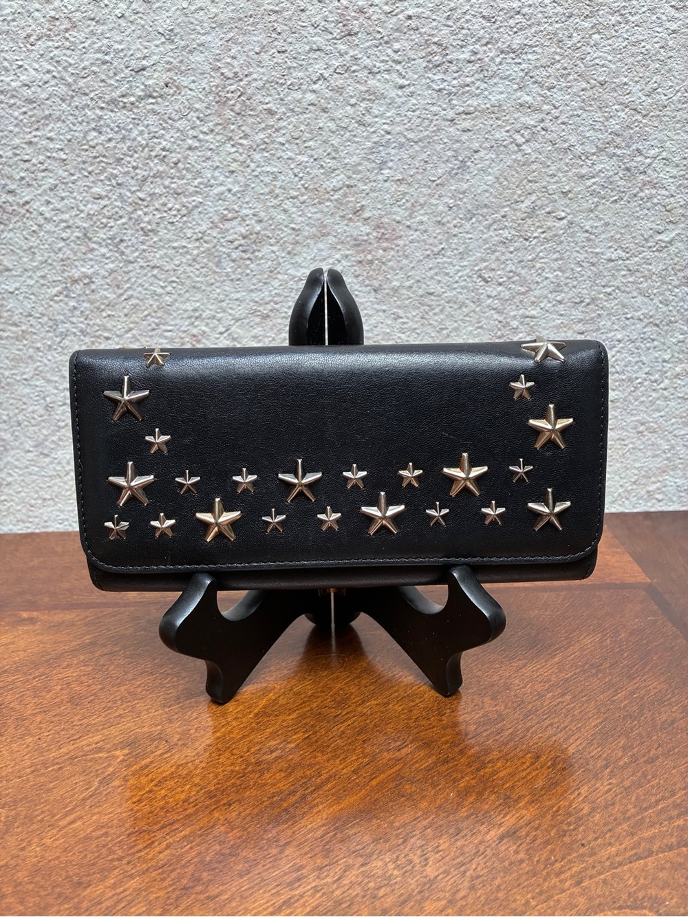 Jimmy choo Black Star-Studded Women's Wallet